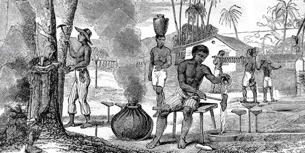 history of rubber
