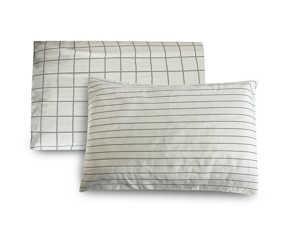 Organic Stripes and Checks Luxury Sateen Pillowcase Set