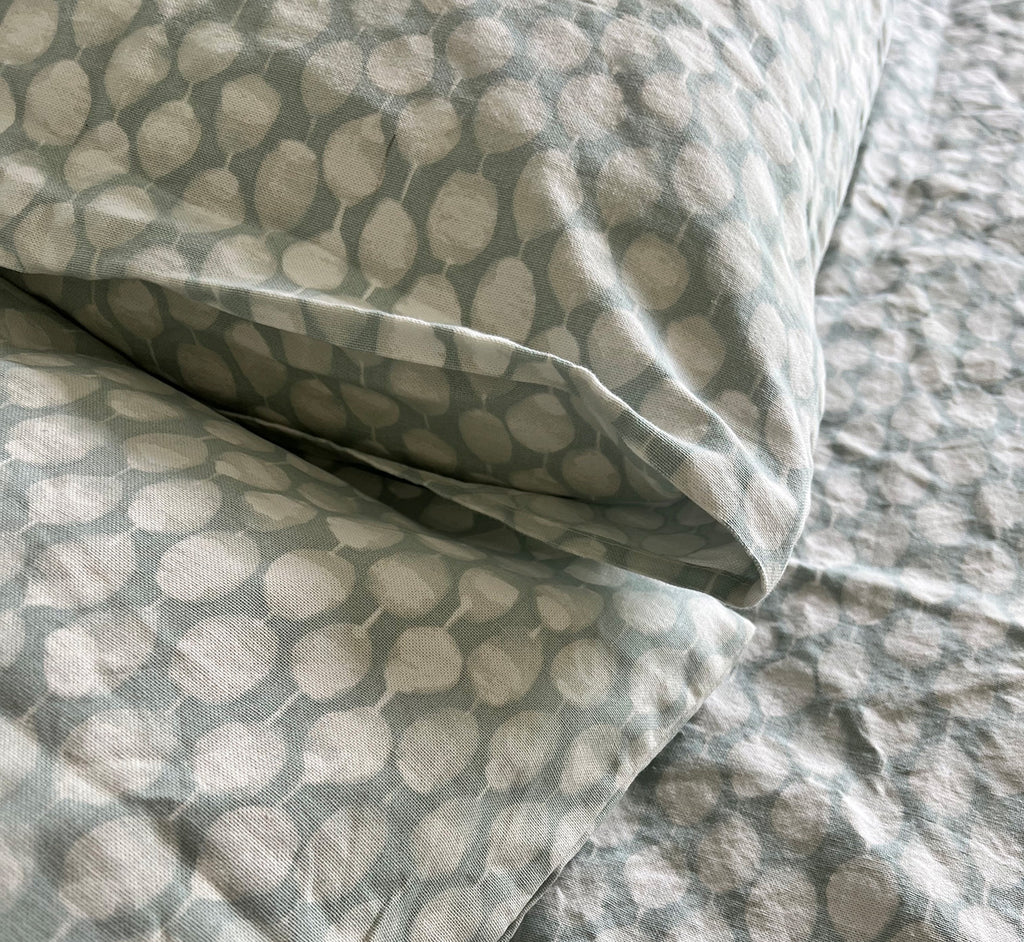 Belgium Organic Linen Geo Green