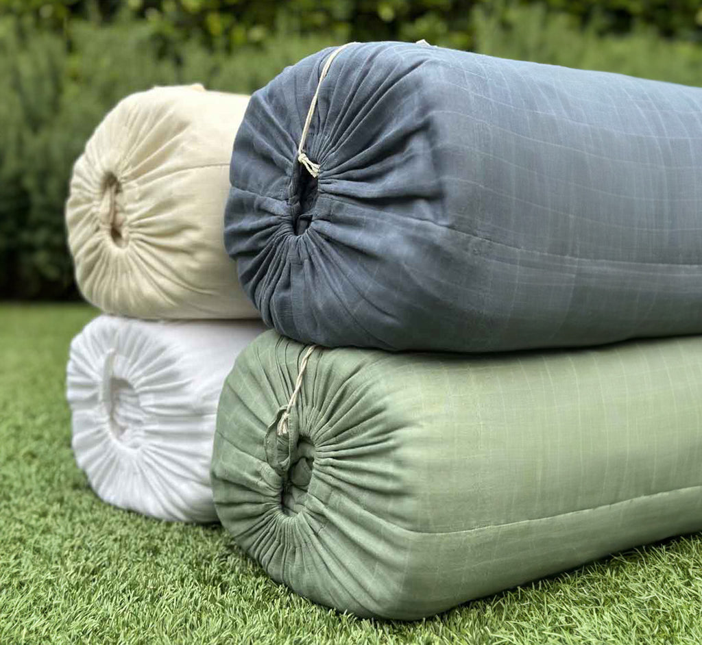 Organic Cotton Crinkled Reversible Muslin Blankets