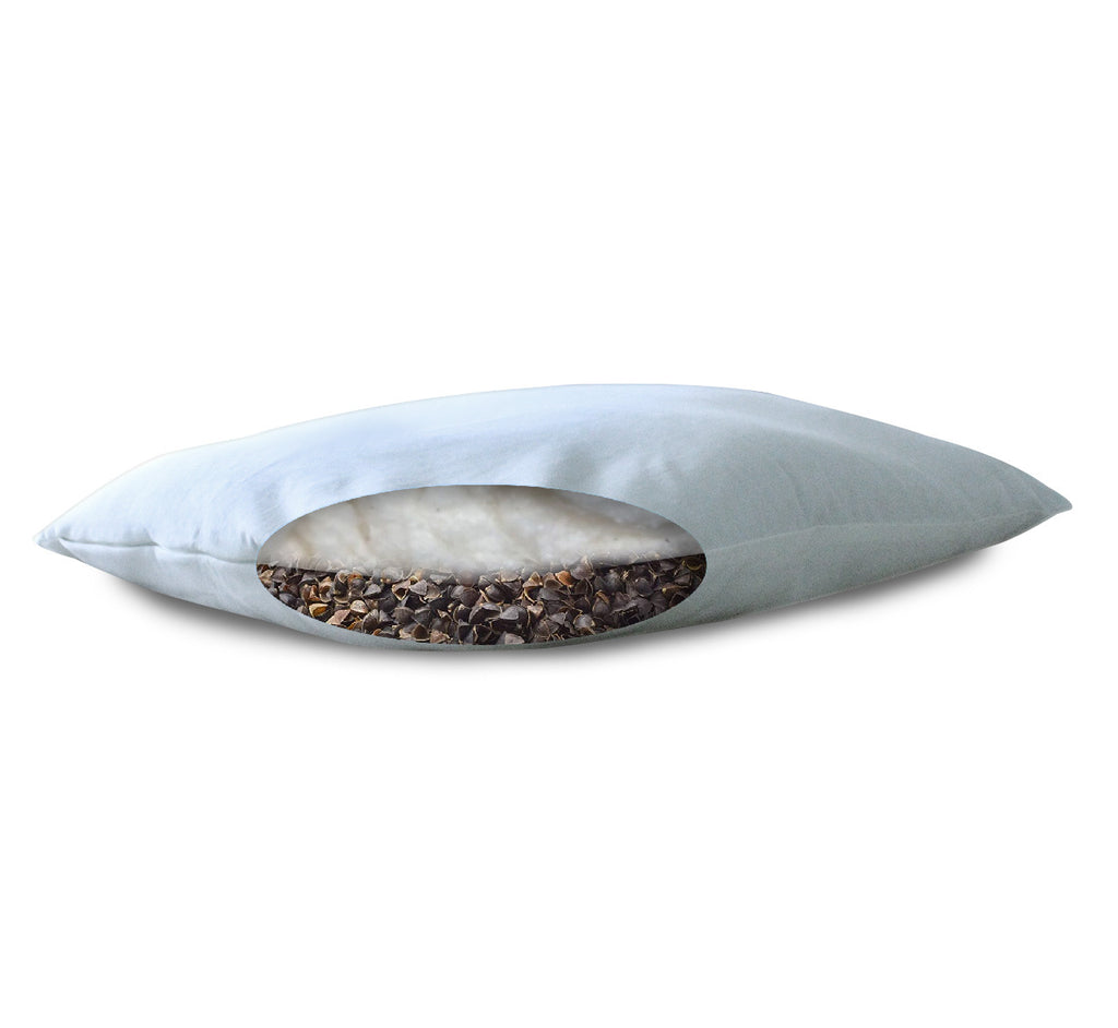 Buckwheat and Wool Filled Hybrid Pillow