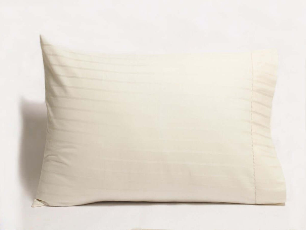 Natural Color Organic Striped Sateen Pillow Covers - Turmerry