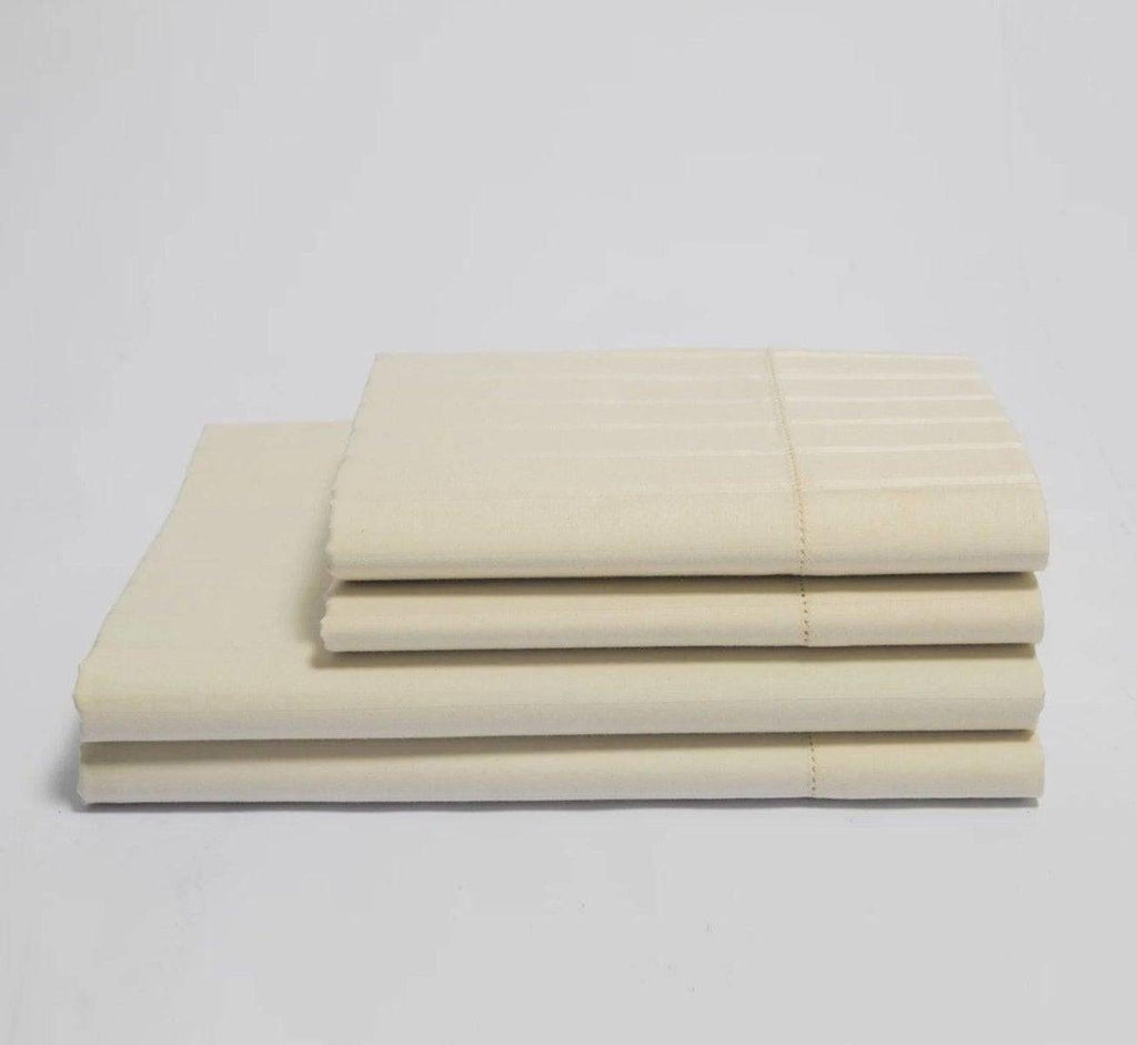 Organic Luxury Sateen Striped Bed Sheet Set - Turmerry